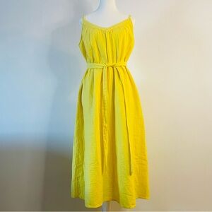 NEW GAP Summer Midi Sundress 100% Cotton Yellow Women’s Size Small Tall ST